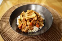 Wok de cerdo y verduras