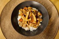 Wok de cerdo y verduras